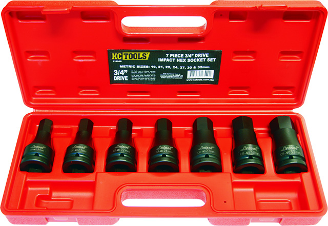 7 Piece AF x 3/4-Inch Drive In-Hex Impact Socket Set