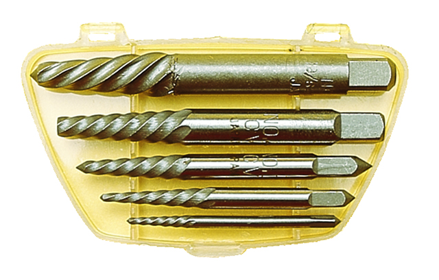 Screw Extractor Set, Spiral Flute No 1 - No 5