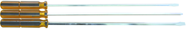 3 Piece Screwdriver Set, 2 Blade, 1 No.2 Phillips, 450mm Long