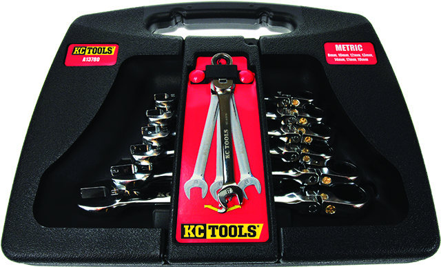 7 Piece Spanner Set, One Way Gear Ratchet Metric, Flex Head 72T