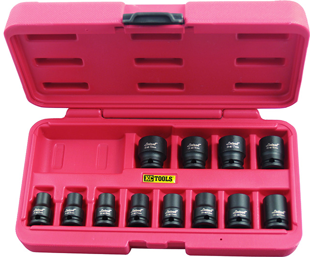 12 Piece Metric  x 3/8-Inch Drive Standard Impact Socket Set