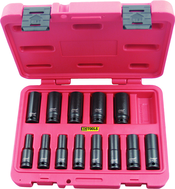 13 Piece Metric x 3/8-Inch Drive Deep Impact Socket Set