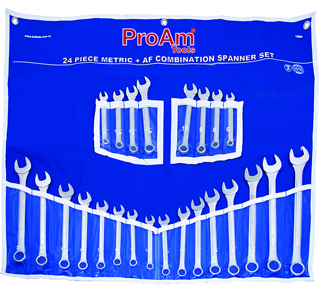 24 Piece Spanner Set, Combination, 1/4