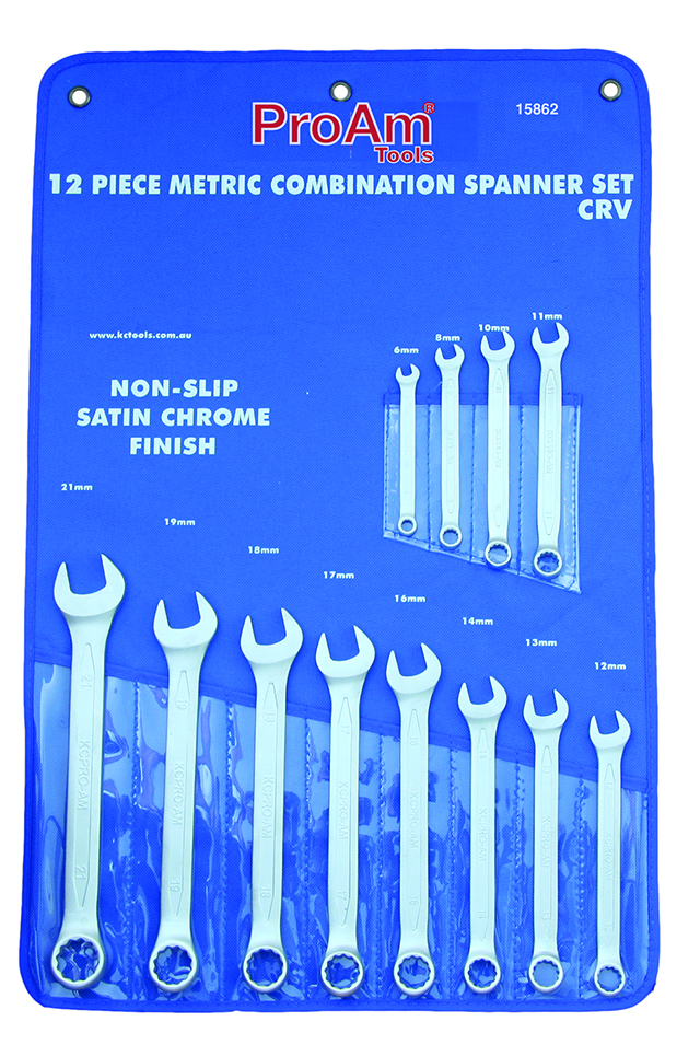 12 Piece Spanner Set, Combination, 1/4