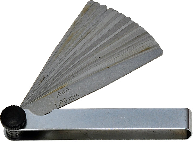 32 Blade Feeler Gauge, Slim Tapered, 100mm Long