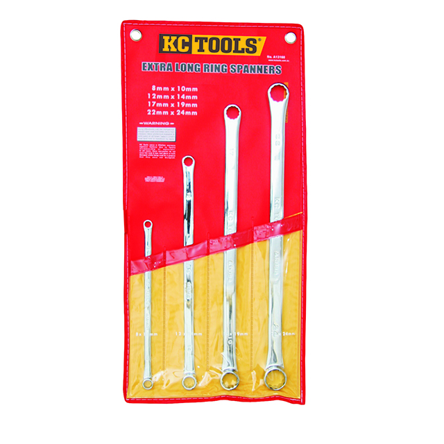 4 Piece Spanner Set, Ring, 4 Long Type Metric