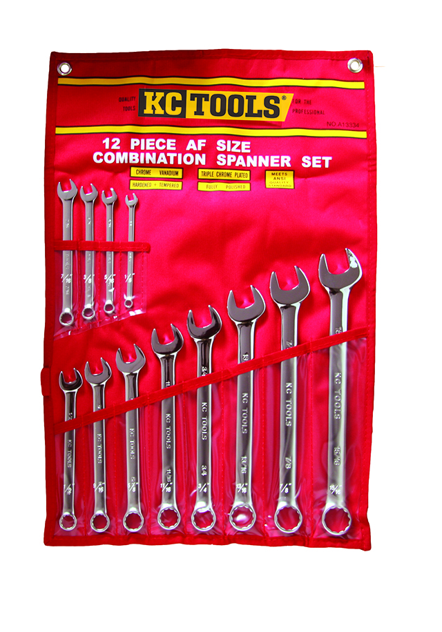 12 Piece Spanner Set, Combination, 1/4